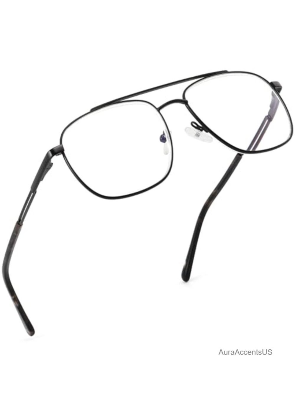 Oversized Aviator Reading Glasses Blue Light Blocking Metal Frame +2.0